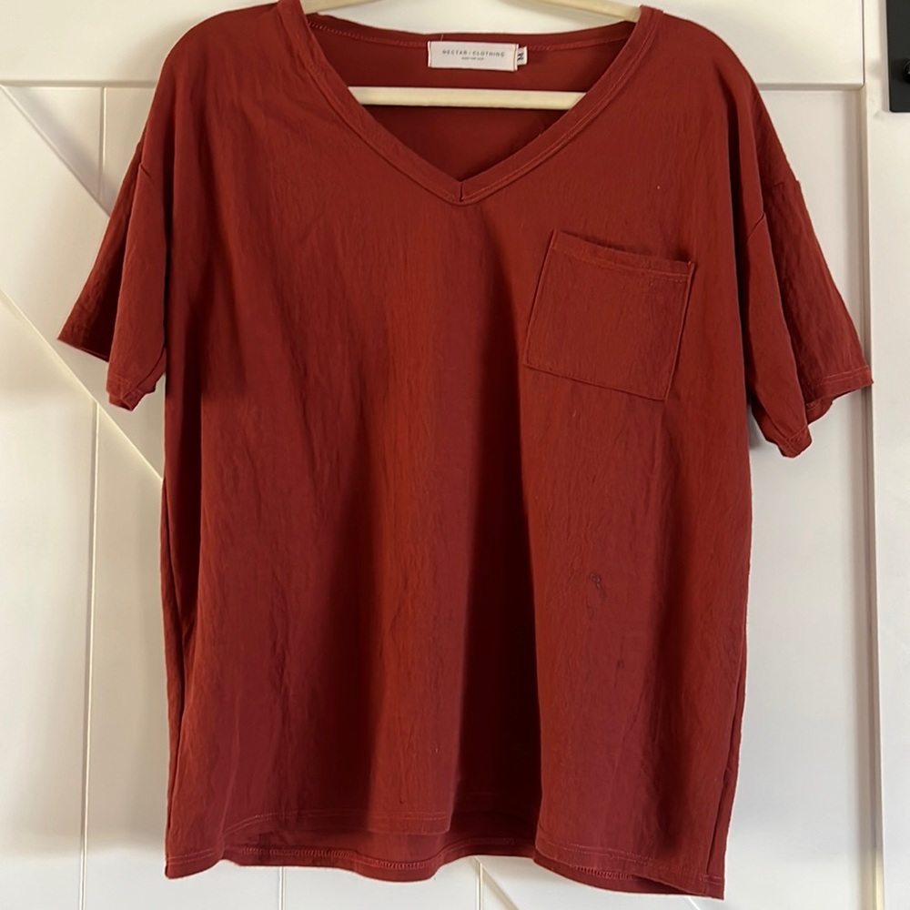 Oversized burnt orange t shirt size medium